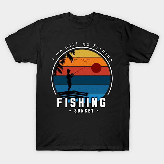 fishing sunset vintage T-Shirt by Mako Design 